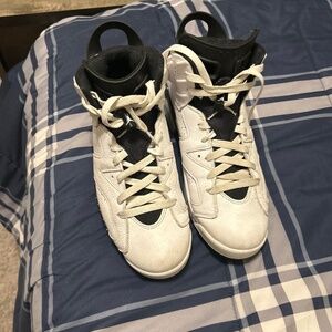 White and black Jordan 6s
